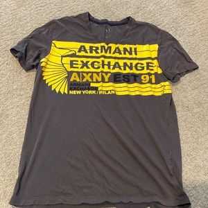 Grey (brownish grey) V-neck Armani exchange Tshirt